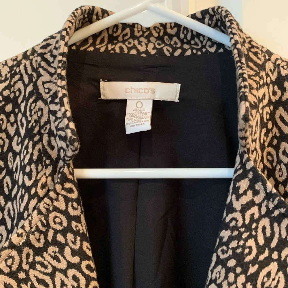 Chico’s Leopard Lined Blazer Moto Jacket Size Small
